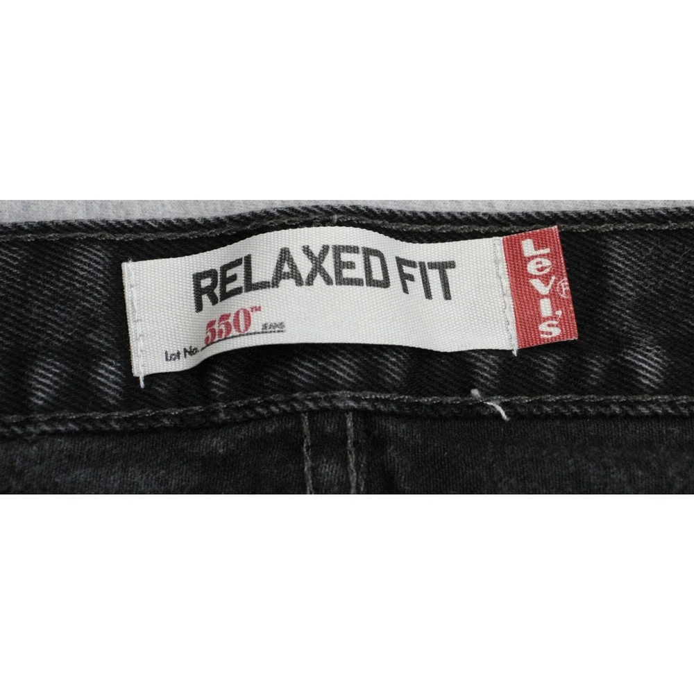 Levi's 550 Jeans Mens Size 38 X 34 Black Relaxed Fit Denim 100% Cotton